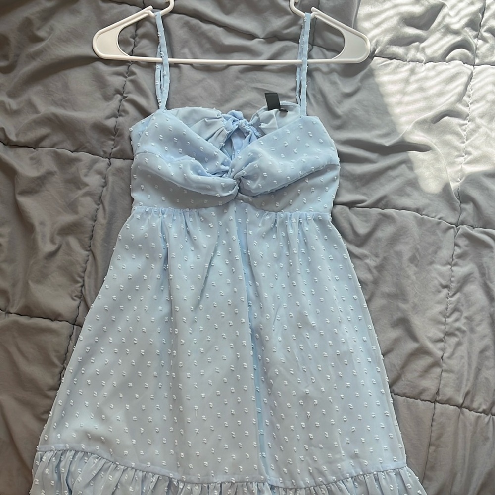 Open back blue windsor dress!